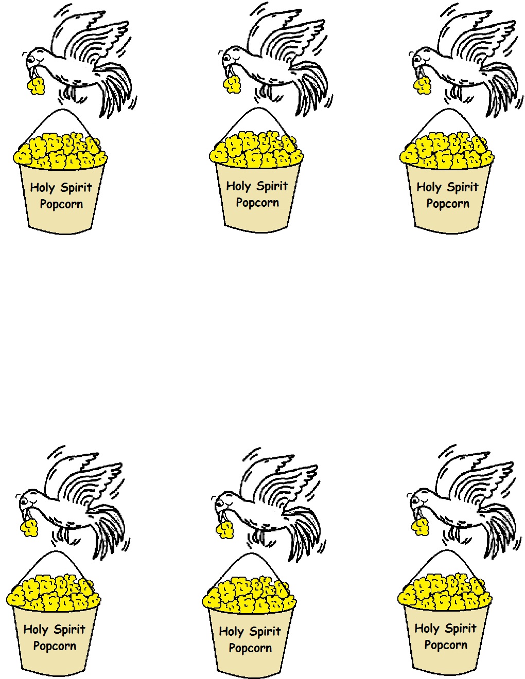 Holy Spirit Popcorn Holder Craft